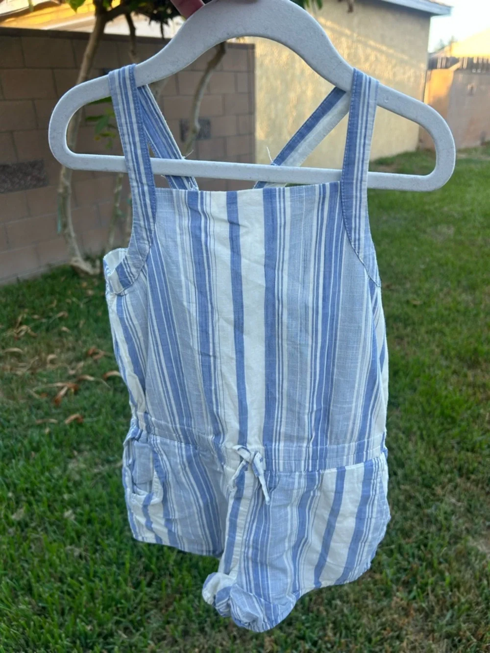 GAP Blue & White Striped Girls' Romper